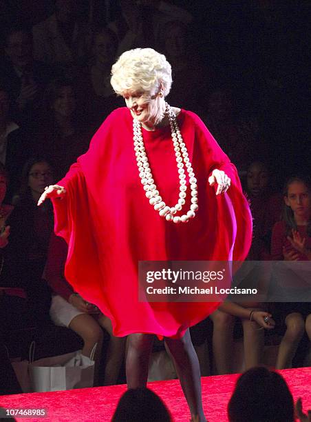 Elaine Stritch at Heart Truth Red Dress during Olympus Fashion Week Fall 2006 - "Heart Truth Red Dress" - Runway at The Tent, Bryant Park in New...