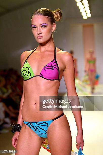 Model wearing Gideon Oberson during Sunglass Hut Swim Shows Miami Presented by LYCRA - Gideon Oberson - Runway at Raleigh Hotel in Miami Beach,...