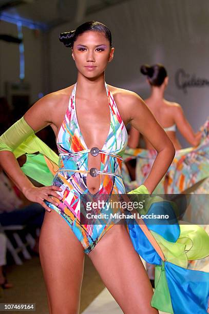 Model wearing Gideon Oberson during Sunglass Hut Swim Shows Miami Presented by LYCRA - Gideon Oberson - Runway at Raleigh Hotel in Miami Beach,...