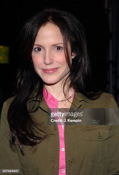 Mary-Louise Parker during Olympus Fashion Week Fall 2006 - LaCoste - Front Row and Backstage at Bryant Park in New York, New York, United States.