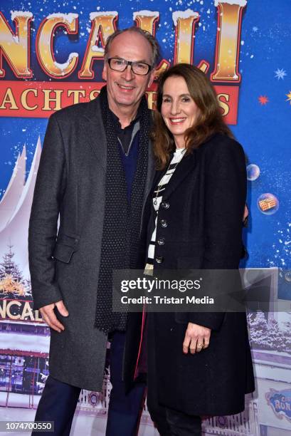 Herbert Knaup with wife Christiane Knaup attend the 15th Roncalli christmas circus premiere at Tempodrom on December 22, 2018 in Berlin, Germany.