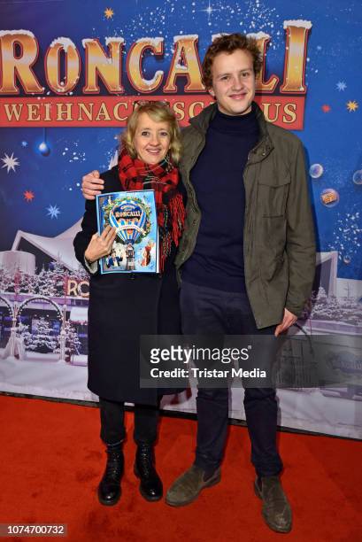 Anna Boettcher and her son Otto Boettcher attend the 15th Roncalli christmas circus premiere at Tempodrom on December 22, 2018 in Berlin, Germany.