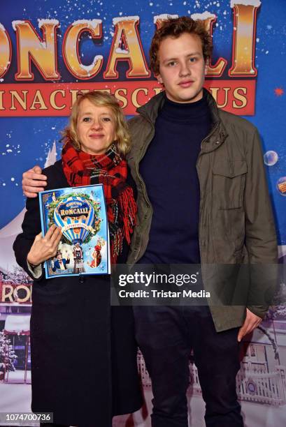 Anna Boettcher and her son Otto Boettcher attend the 15th Roncalli christmas circus premiere at Tempodrom on December 22, 2018 in Berlin, Germany.