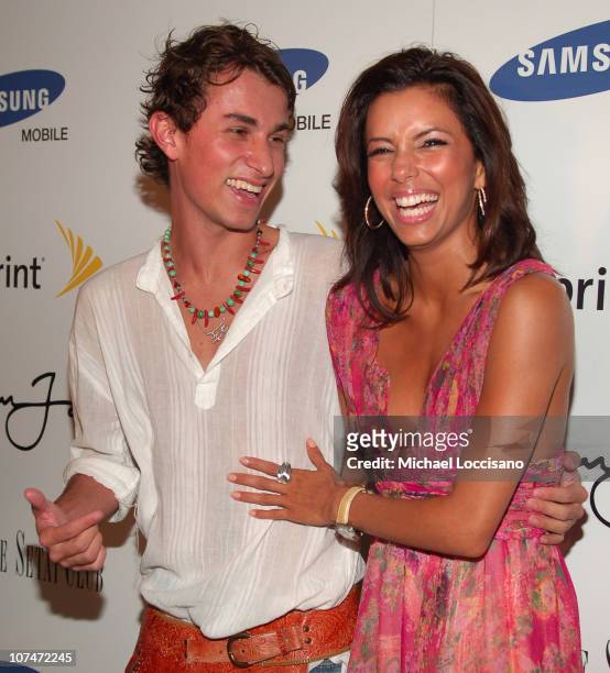 Esteban Cortazar and Eva Longoria during 2005 MTV VMA - Sean "Diddy" Combs Elite 100 Party at Setai in Miami, Florida, United States.