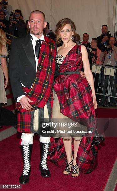 Alexander McQueen and Sarah Jessica Parker during "AngloMania" Costume Institute Gala at The Metropolitan Museum of Art - Arrivals. Celebrating...