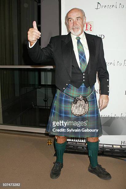 Sean Connery during "Dressed to Kilt" celebrating Tartan Week at Sotheby's in New York, New York, United States.