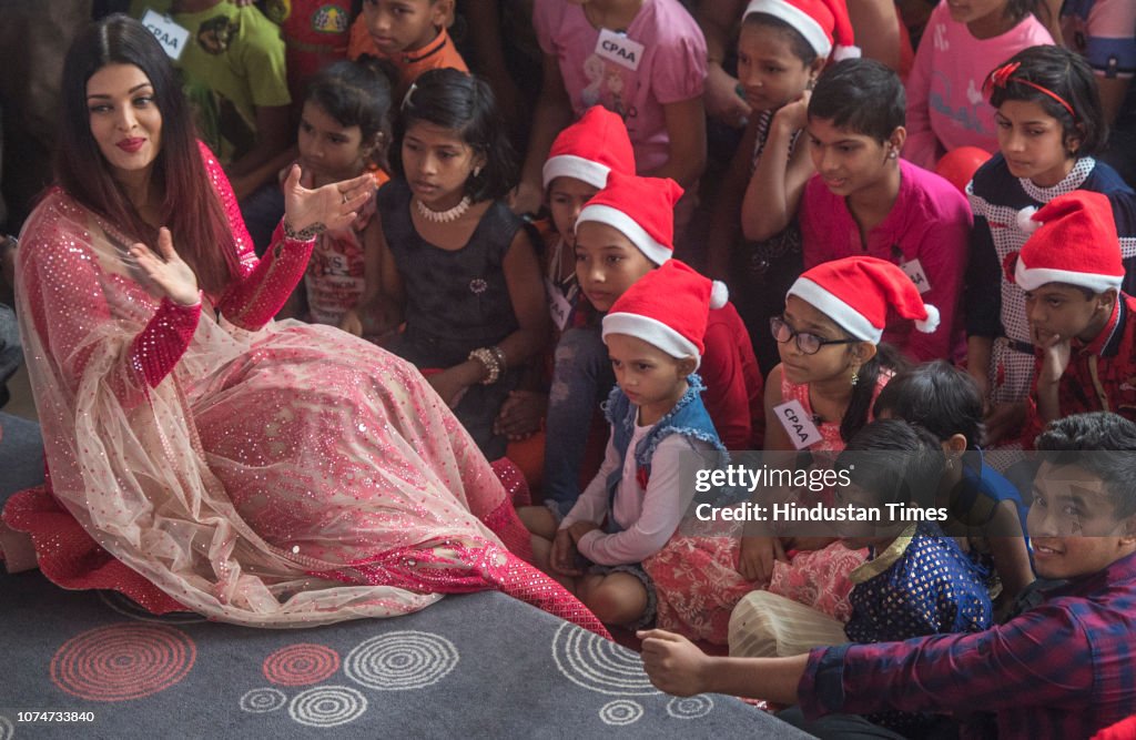 Bollywood Actor Aishwarya Rai Bachchan Celebrate Christmas With Young Cancer Patients