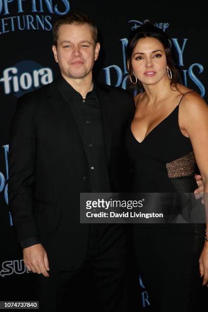 Matt Damon and Luciana Damon attend the Premiere Of Disney's "Mary Poppins Returns" at El Capitan Theatre on November 29, 2018 in Los Angeles,...