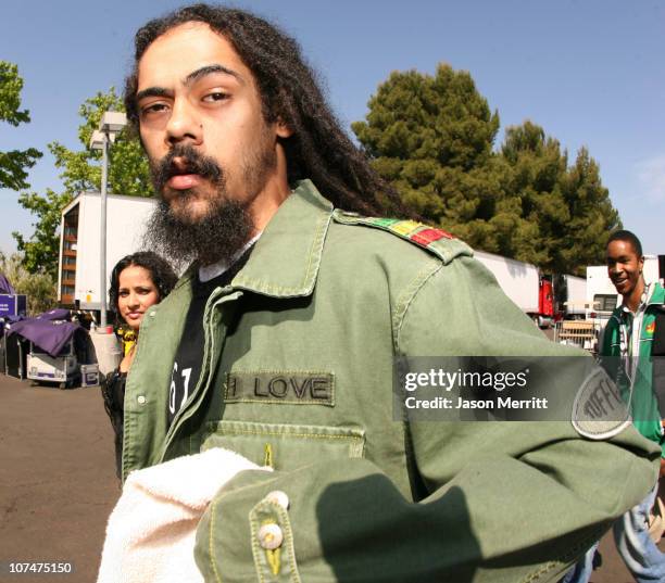 Damian Marley during KROQ Weenie Roast Y Fiesta 2006 - Backstage and Audience at Verizon Wireless Amphitheater in Irvine, California, United States.