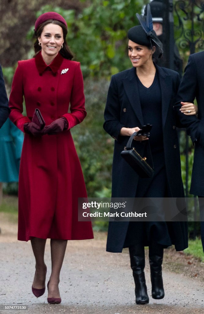 The Royal Family Attend Church On Christmas Day