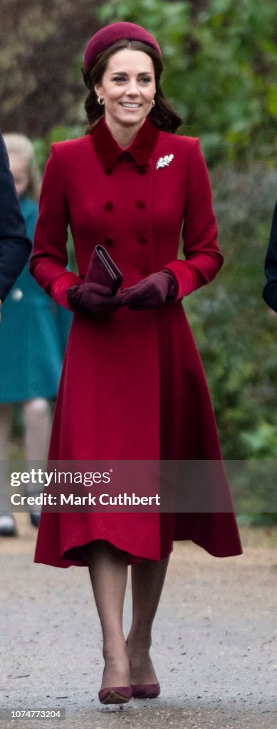 The Royal Family Attend Church On Christmas Day