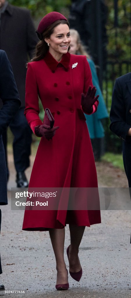 The Royal Family Attend Church On Christmas Day