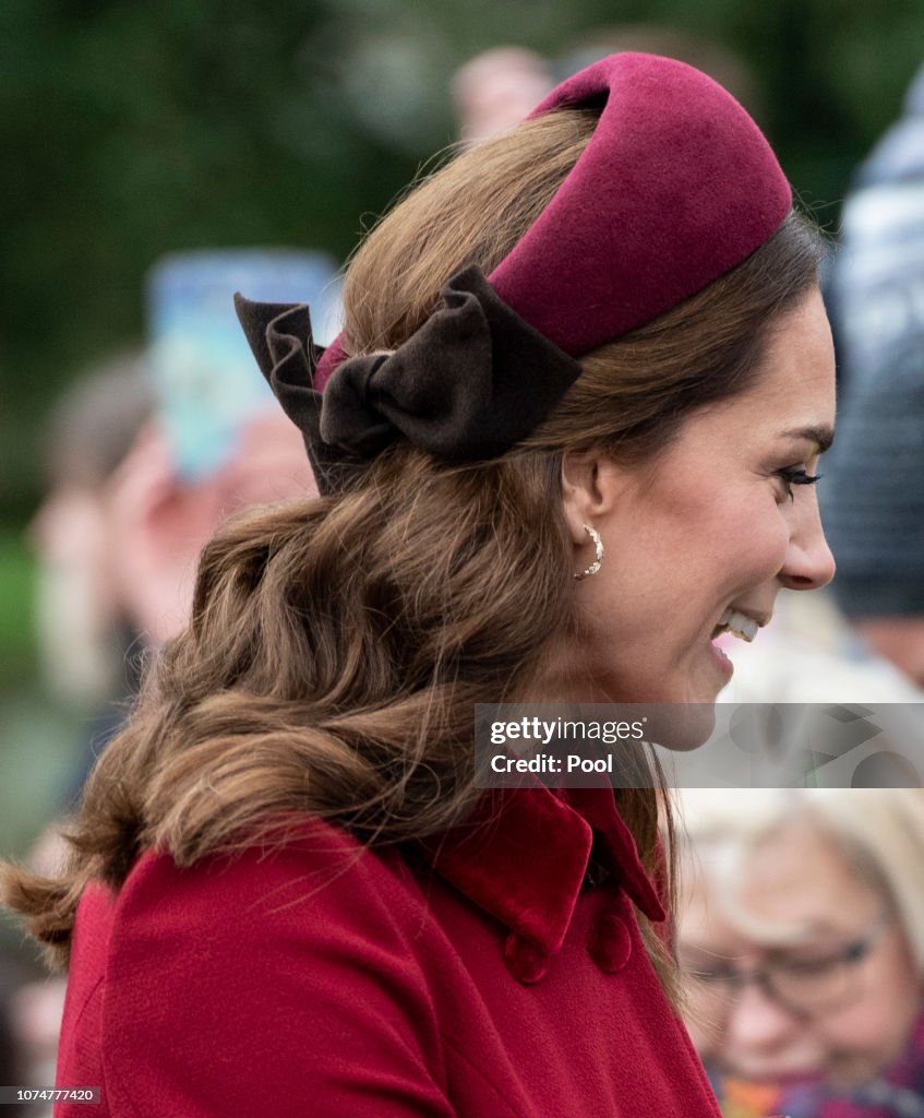 The Royal Family Attend Church On Christmas Day