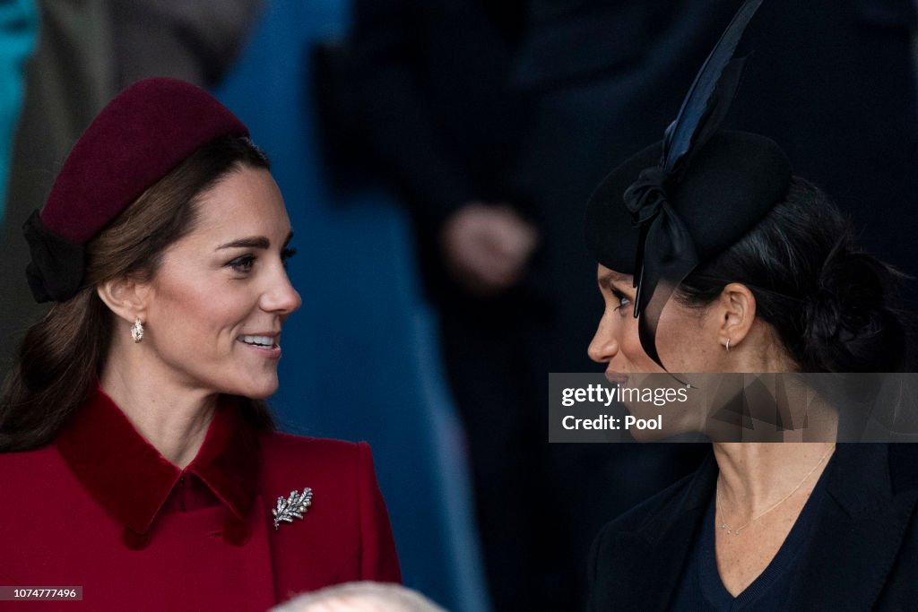 The Royal Family Attend Church On Christmas Day