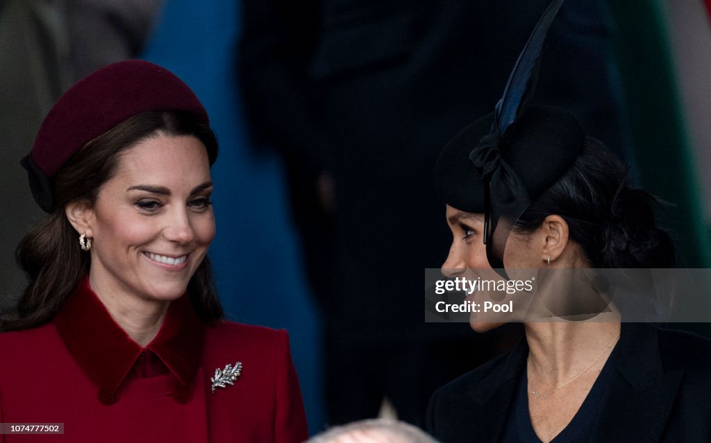 The Royal Family Attend Church On Christmas Day