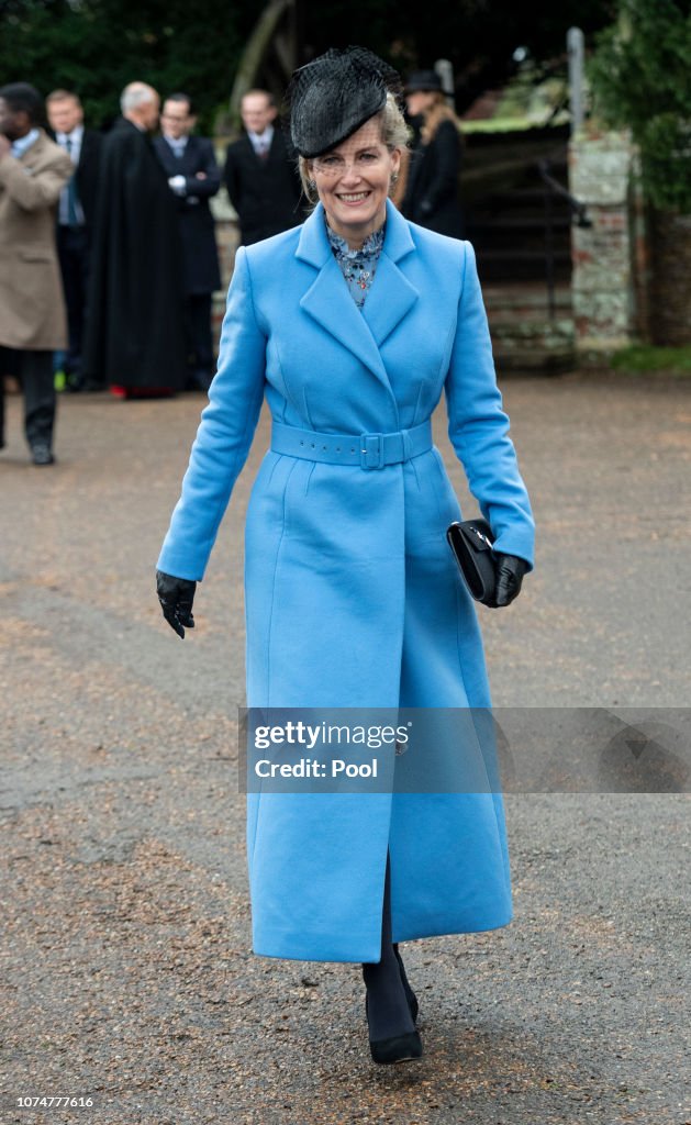 The Royal Family Attend Church On Christmas Day