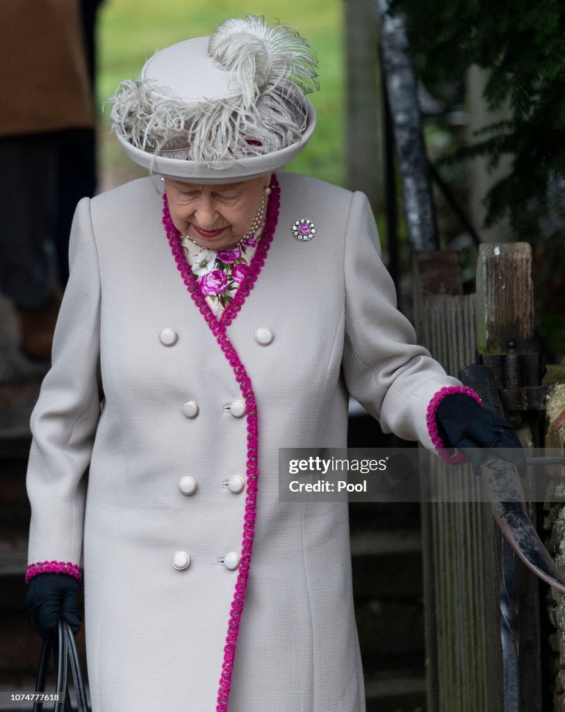 The Royal Family Attend Church On Christmas Day