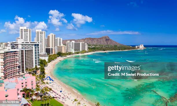 waikiki afternoon - oahu imagens e fotografias de stock