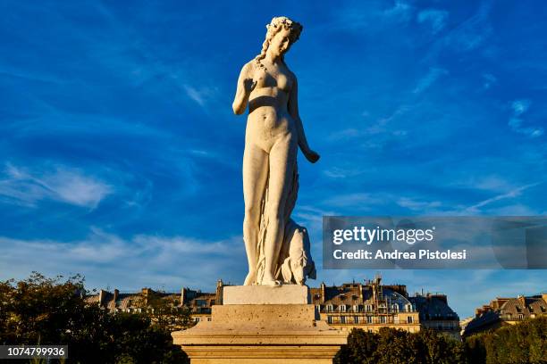 jardin des tuileries, paris - statue paris photos et images de collection