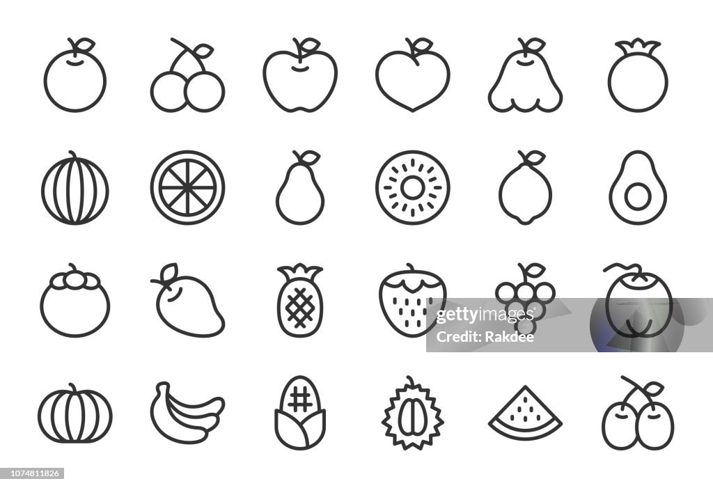 Fruit Icon - Light Line Series