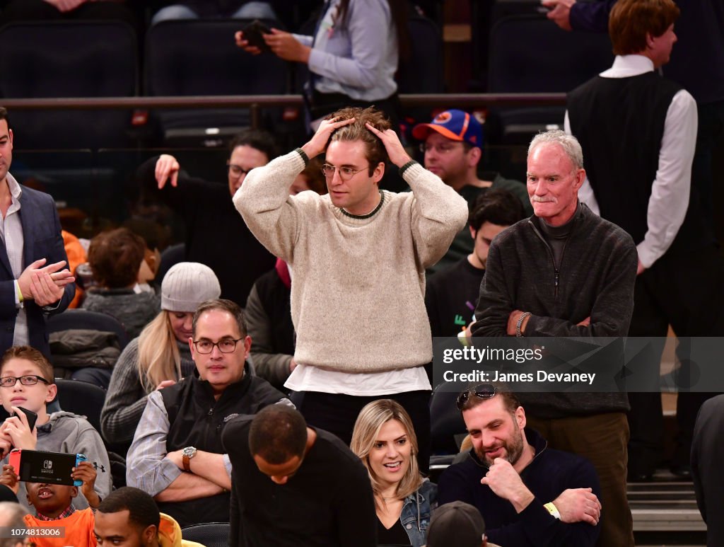 Celebrities Attend Milwaukee Bucks v New York Knicks