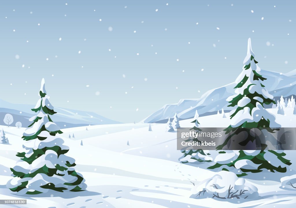 Idyllic Snowy Winter Landscape High-Res Vector Graphic - Getty Images