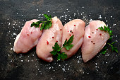 Raw organic chicken breast
