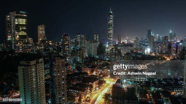 mumbai skyline - antilia and imperial towers - india economy bildbanksfoton och bilder