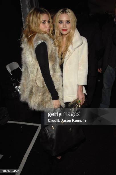 Ashley Olsen and Mary-Kate Olsen during Mercedes-Benz Fashion Week Fall 2007 Jenni Kayne - Front Row and Backstage at The Salon, Bryant Park in New...