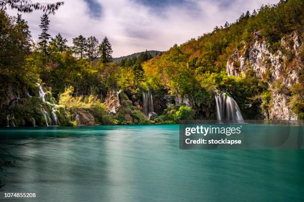 plitvicer seen-wasserfall - nationalpark plitvicer seen stock-fotos und bilder