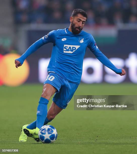 Kerem Demirbay of TSG 1899 Hoffenheim in action during the Group F match of the UEFA Champions League between TSG 1899 Hoffenheim and FC Shakhtar...