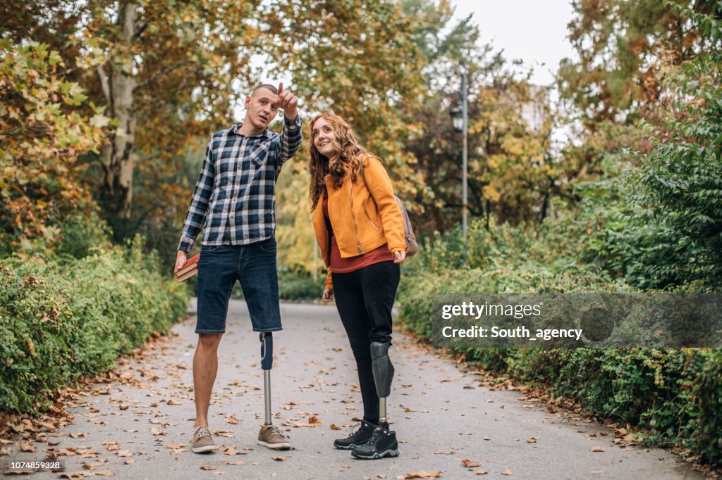 Young couple in park
