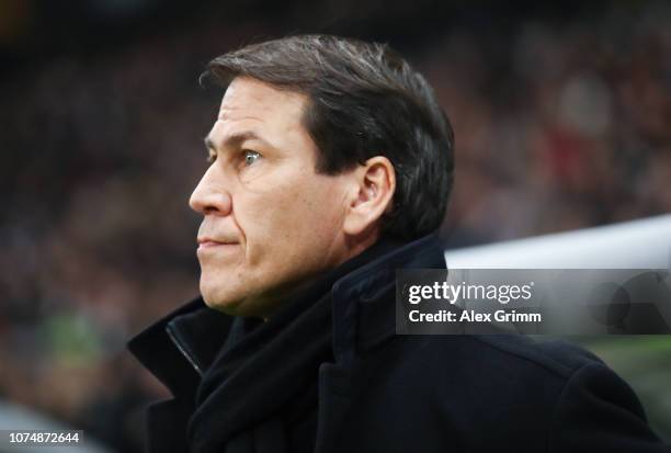 Head coach Rudi Garcia of Marseille looks on prior to the UEFA Europa League Group H match between Eintracht Frankfurt and Olympique de Marseille at...