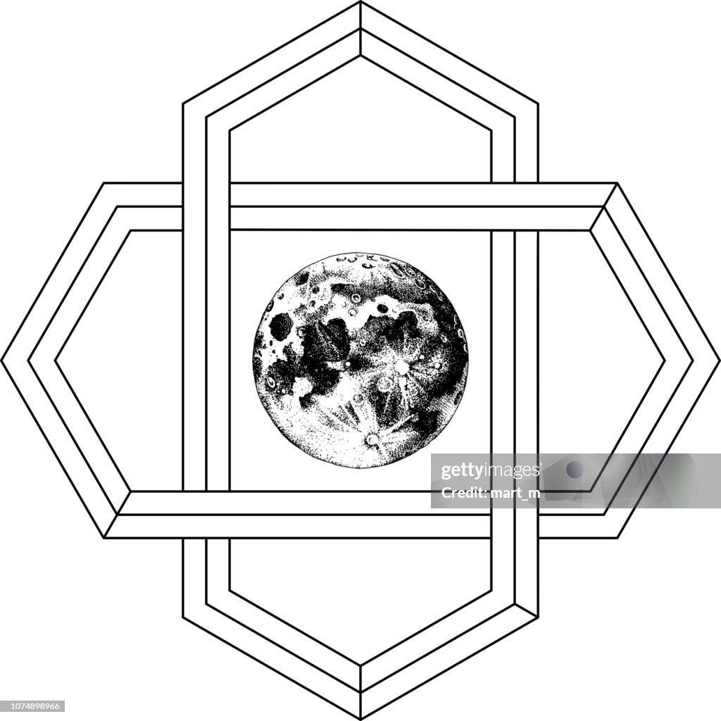 Geometry Hand Sign Sacred Geometry Sign With Hand Drawn Earth High-Res Vector Graphic ...