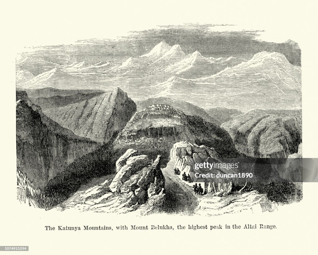 Katunya Mountains, Mount Belukha, Altai range, 19th Century