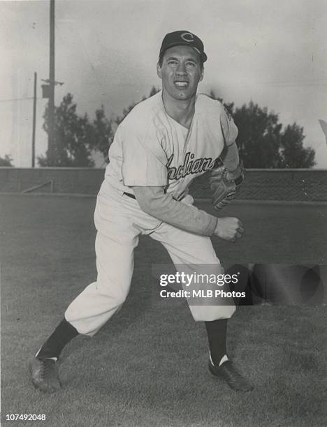 Cleveland Indians Hall of Fame Pitcher Bob Feller poses for a photo. Feller pitched for the Indians from 1936-1956 and was inducted in the National...