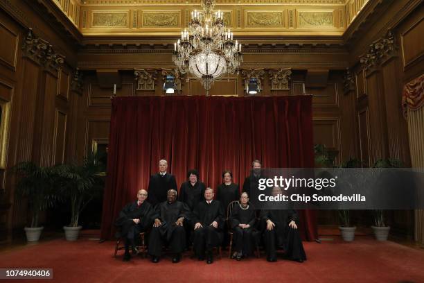 United States Supreme Court Associate Justice Stephen Breyer, Associate Justice Clarence Thomas, Chief Justice John Roberts, Associate Justice Ruth...