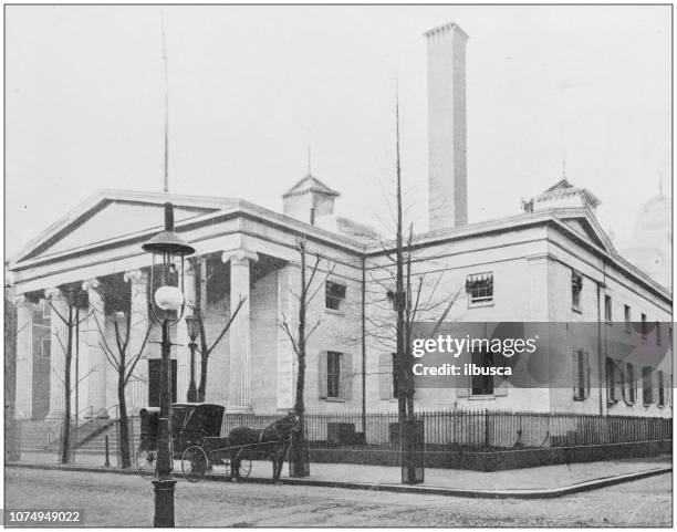 antike historische fotografien aus der us-marine und armee: united states mint, philadelphia - geldpresse stock-grafiken, -clipart, -cartoons und -symbole