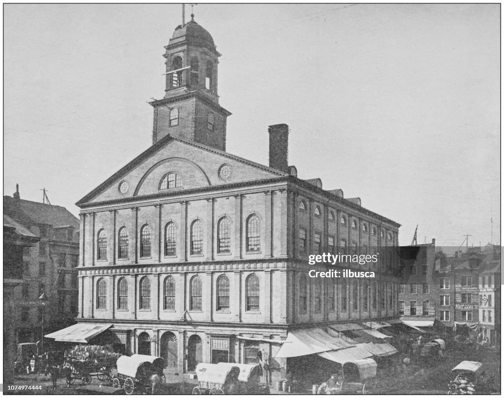 Antique historical photographs from the US Navy and Army: Faneuil Hall, Boston