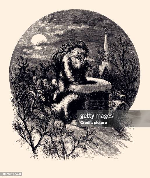 santa claus (xxxl) - full moon stock illustrations