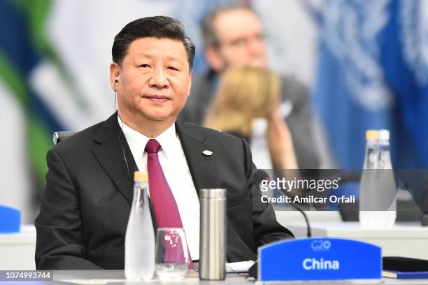 President of the People's Republic of China Xi Jinping looks on during the plenary session on the opening day of Argentina G20 Leaders' Summit 2018...