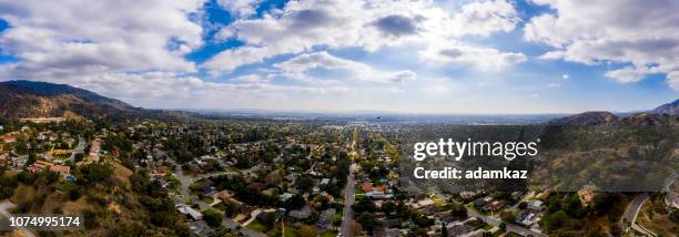 aerial of monrovia, california - monrovia california stock pictures, royalty-free photos & images