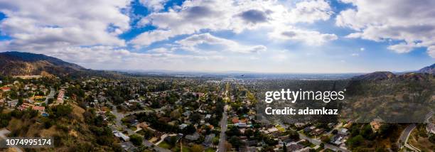 aerial of monrovia, california - monrovia stock pictures, royalty-free photos & images