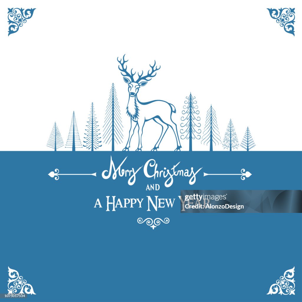 Holiday Card with Reindeer