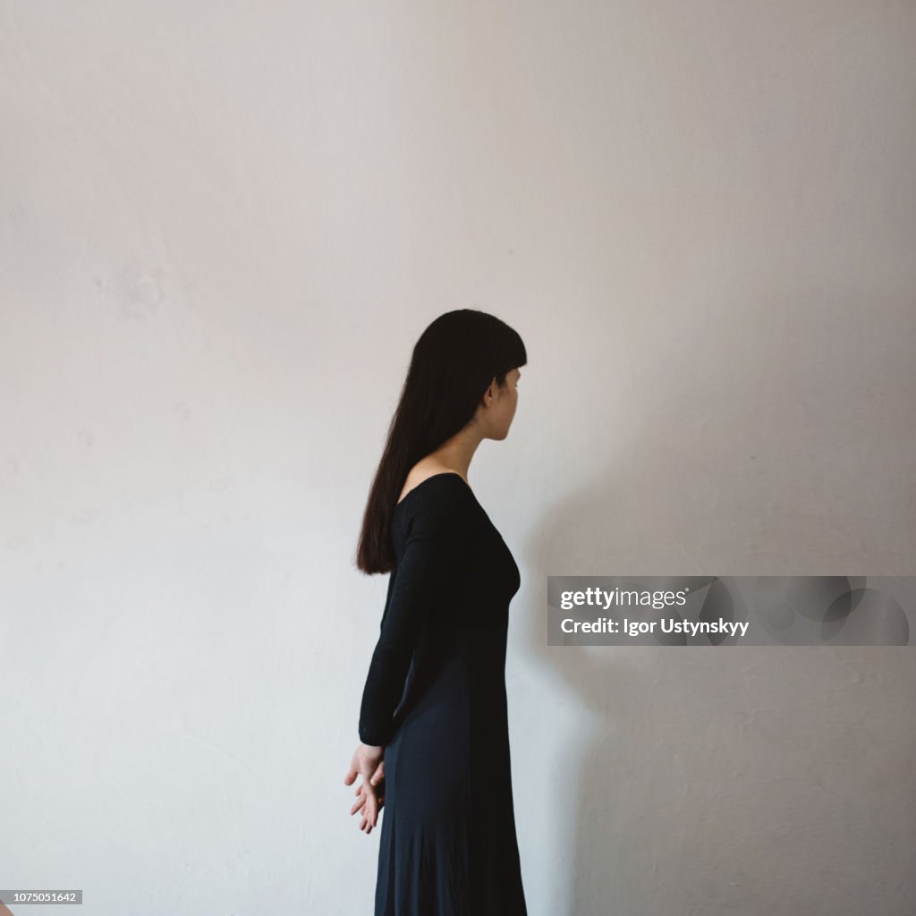 Portrait of beautiful mixed race woman