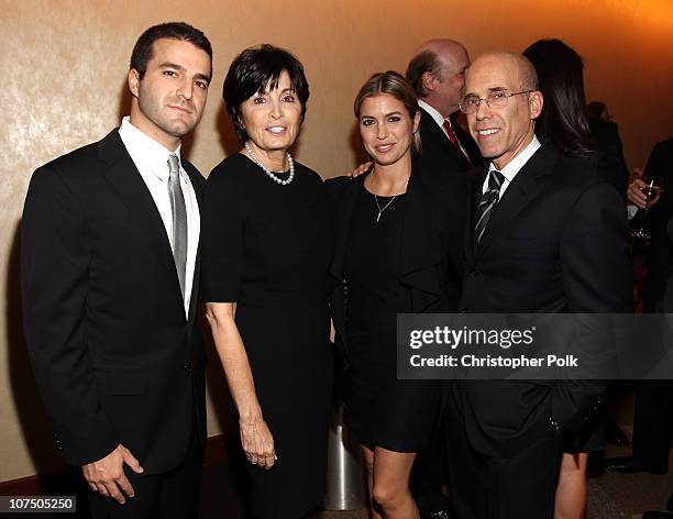 Honoree Jeffrey Katzenberg , wife Marilyn Katzenberg, son David Katzenberg and daughter Laura Katzenberg attend the Ambassadors for Humanity Gala to...