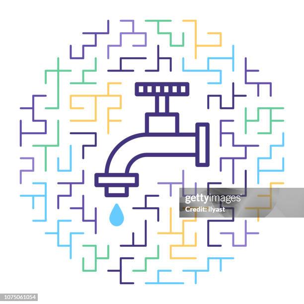 safe drinking water line icon illustration - safe drinking water stock illustrations