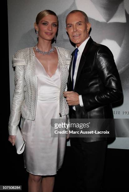 Sarah Marshall and Jean-Claude Jitrois attends the Exhibition Launch for Bulgari 125th Anniversary Celebration at Grand Palais on December 9, 2010 in...