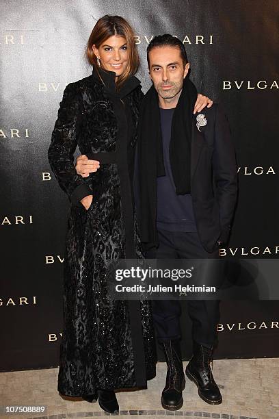 Bianca Brandolini and guest attend the Exhibition Launch for Bulgari 125th Anniversary Celebration at Grand Palais on December 9, 2010 in Paris,...