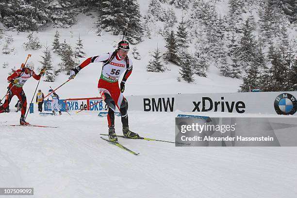 Dominik Landertinger competes during the mens 10 km sprint event in the IBU Biathlon World Cup on December 10, 2010 in Hochfilzen, Austria.